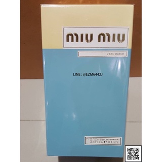 น้ำหอมแท้ MIU MIU L  EAU BLEUE FOR WOMEN EAU DE PARFUM SPRAY 100 ML COUNTER BOX ของใหม่ กล่องขายซีล เหมือนกับห้าง