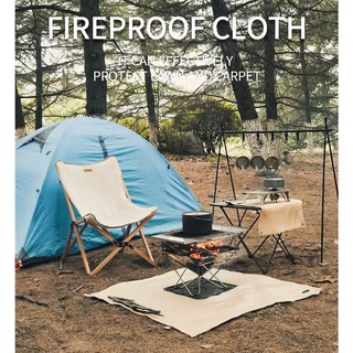 ผ้าทนไฟ ผ้าไฟเบอร์กลาสทนไฟทนความร้อน ผ้าทนความร้อน Outdoor Camping Fireproof Cloth