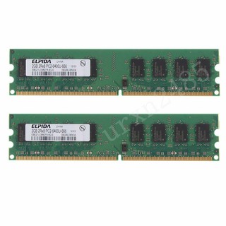 For Elpida 2PCS 2GB PC2-6400U DDR2-800 240P DIMM Intel Desktop Upgrade Memory AD22