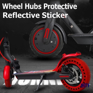 (QETY)Scooter Wheel Hubs Protective Reflective Sticker for Xiaomi M365 Pro Scooter