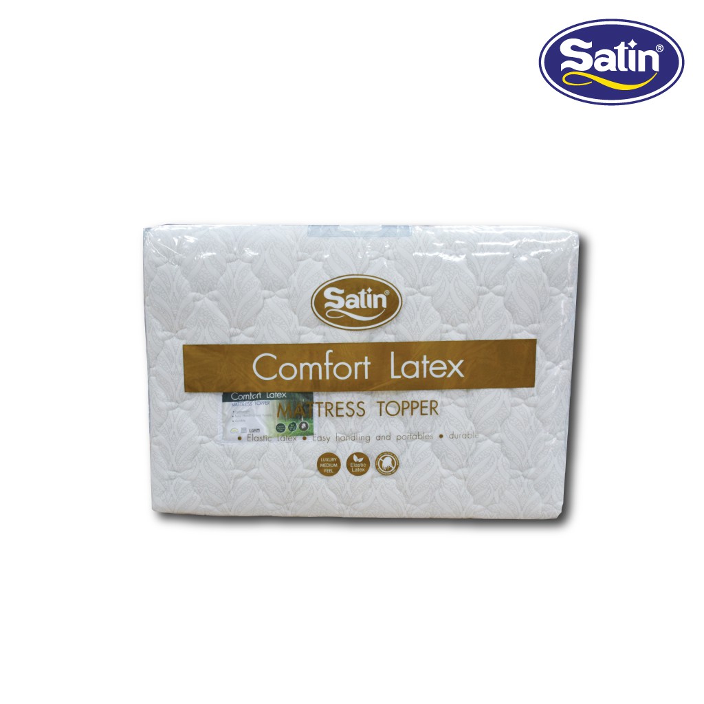 Satin Heritage ที่นอนยางพารา รุ่น Comfort Latex  ขนาด 3 ฟุต หนา 2 นิ้ว สีขาว - สีเทา ช่วยลดอาการปวดหลัง