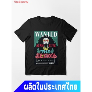 【ผ้าฝ้ายแท้】New  discount One Piece หนึ่งชิ้น อะนิเมะ โจรสลัด Brook One Piece Essential T-Shirt เสื้อยืด เสื้อเชิ้ต อ่อน