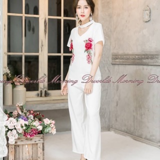 จั๊มสูทขายาว แขนสั้น เนื้อผ้าดี ทรงสวยยยยยยปังเว่อ