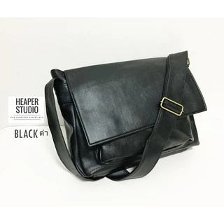 HEAPER ROSS กระเป๋าหนัง PU คุณภาพ สะพายข้าง ใส่ A4 โน้ตบุ้ค14นิ้ว crossbody business bag