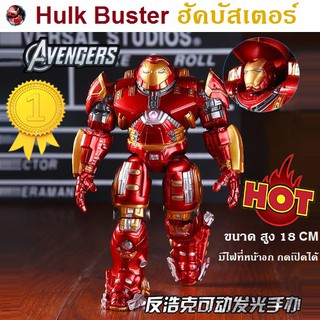 โมเดลฟิกเกอร์ ฮัคบัสเตอร์ Hulk Buster ลงสีเมทาลิคเงางาม เปิดไฟได้โดยกดปุ่มที่ด้านหลัง ไอรอนแมน ฮักบัสเตอร์ IronManBuster