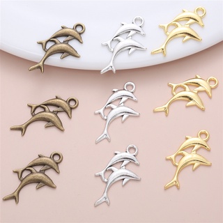 จี้สร้อยคอ รูปปลาโลมา สไตล์วินเทจ สําหรับทําเครื่องประดับ DI…