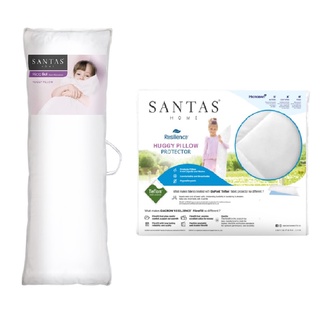 SANTAS หมอนกอดเด็ก รุ่น MICROGEL HUGGY 12x35 นิ้ว + ปลอกกันเปื้อนหมอนข้างเด็ก HUGGY