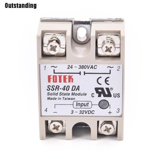 (Outstanding) รีเลย์ Ssr 40A พร้อมธงป้องกัน Ssr-40Da 40A Dc Control Ac สําหรับรีเลย์