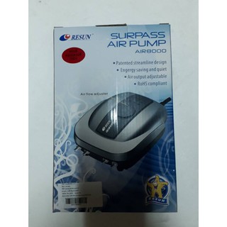 ปั๊มลม ยี่ห้อ RESUN -AIR 8000.ปั๊มลมอ๊อกชิเจนตู้ปลา เสียงเงียบ 4ทาง