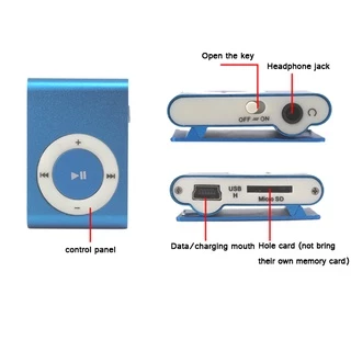 เครื่องเล่น Mp3 แบบพกพาขนาดเล็กคลิปเครื่องเล่น Mp3 กีฬาการ์ด TF สีสันสดใสเครื่องเล่นเพลง Mp3