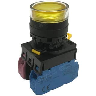 [ 1 ชิ้น ] HQ22-2711 Momentary Push Button Switch 22มม กดติด ปล่อยดับ สวิทช์ กดติดปล่อยดับ กดเด้ง เด้งกลับ 22 มม กดปล...