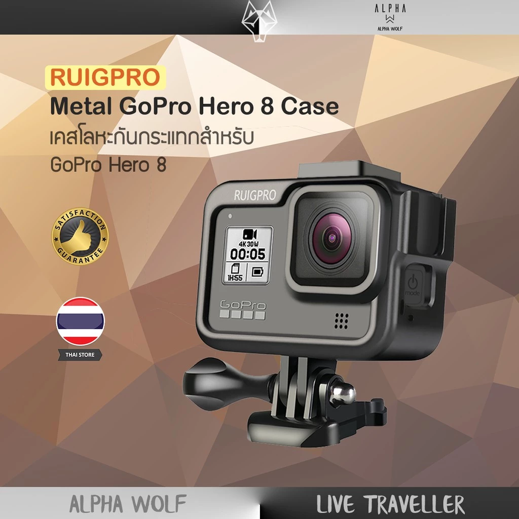 RUIGPRO Metal Case for GoPro Hero 8 with Cold-Shoe Mount เคสโลหะกันกระแทก สำหรับกล้องแอคชั่นแคม GoPro Hero 8