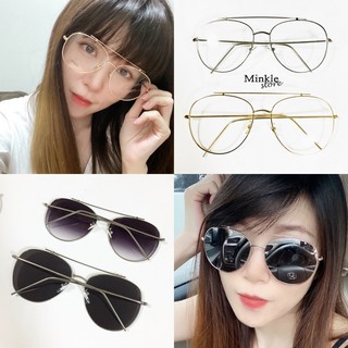 พร้อมส่ง✅ แว่นตา เลนส์ใส กรอบแว่น แฟชั่น 👓 🧡🔵✅ แว่นกันแดด แว่นตา ผู้หญิง กรอบเงิน กรอบทอง ฟรี ซอง ผ้าเช็ดเลนส์ sunglass