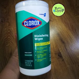 Clorox Disinfecting Wipes  Fresh Scent Bleach-Free  75 Wipes Size 587 g กล่องเขียว Clorox ทิชชู่เปียก