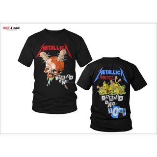 เสื้อยืดโอเวอร์ไซส์เสื้อยืด ลาย Metallica Original Band (ความเสียหาย, หมึก)S-4XL