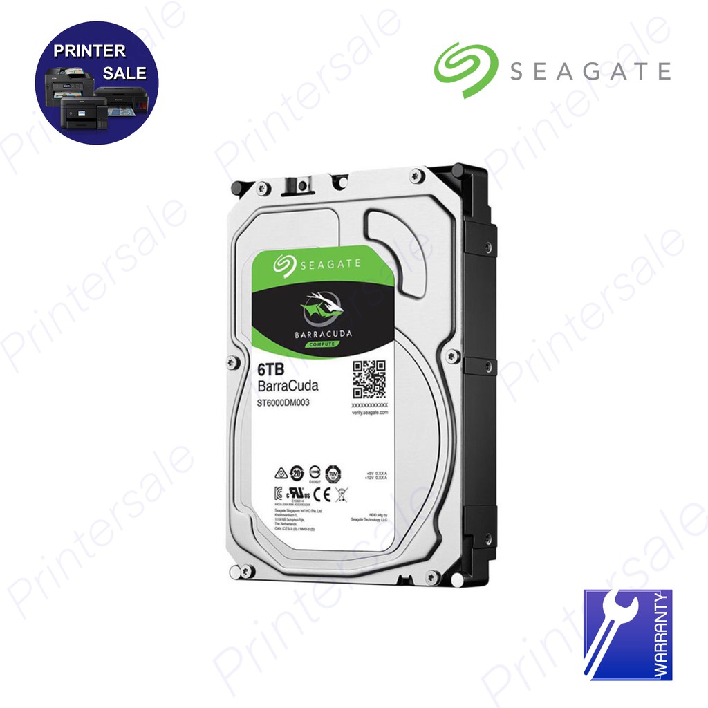 Seagate Harddisk BarraCuda 3.5" for PC  6TB ประกัน synnexหรือsis , seagate thailand ส่งเร็ว ส่งด่วน 