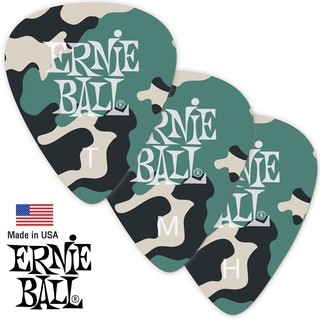 Ernie Ball® Camouflage Picks ปิ๊กกีตาร์ 3 ความหนา ลายทหาร ** Made in USA **