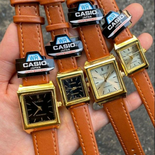 นาฬิกาข้อมือผู้ชาย โคนัน นาฬิกา Casio หน้าปัดเหลี่ยม 🔸️ สายหนัง 🔹️ งานแฟชั่น 《 แถมฟรี !! กล่องคาสิโอ 》