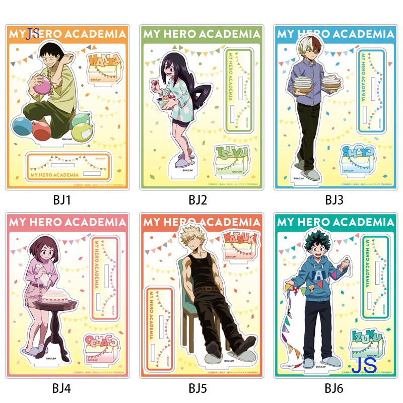 Js โมเดลฟิกเกอร์อะคริลิค รูปการ์ตูน My Hero Academia Todoroki Shoto Deku Midoriya Izuku แบบสองด้าน DIY สําหรับตกแต่งโต๊ะ