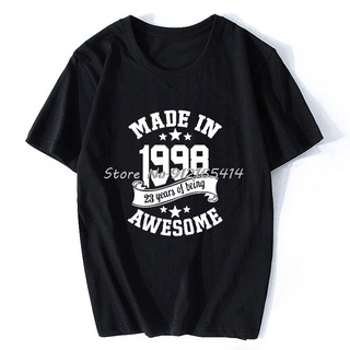 [S-5XL]เสื้อยืดแขนสั้น ผ้าฝ้าย พิมพ์ลาย Made In 1998 23 Years Awesome Birthday สไตล์ฮิปฮอป สําหรับผู้ชาย