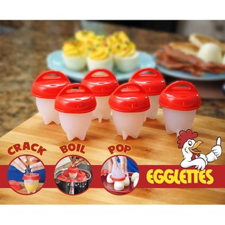 silicone egg boil ซิลิโคนต้มไข่มหัศจรรย์ แม่พิมพ์ไข่ต้ม ที่แยกไข่ขาว อุปกรณ์อเนกประสงค์สำหรับ เครื่องมือ 6 ชิ้น