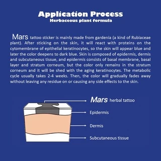 Mars Tattooเทคโนโลยีใหม่เมจิกติดทนนาน 2 สัปดาห์, รอยสักกึ่งถาวร, สติ๊กเกอร์รอยสักชั่วคราว, รอยสักปลอม,SZ001