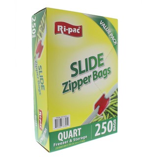 Ri Pac : RIP37325* ถุงซิปสูญญากาศ Quart Slide Zipper Sandwich and Snack Bags - 250 Count