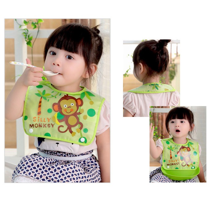ผ้ากันเปื้อนสำหรับเด็กลายการ์ตูน มีถาดรอง กันเปื้อน กันน้ำได้ สะดวกต่อการรักษาสุขอนามัยของลูกน้อย - รูปที่ 2