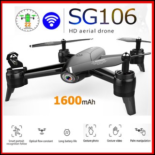 โดรนติดกล้อง โดรนบังคับติดกล้อง โดรนบังคับ โดรนถ่ายรูป  Drone SG-106s ดูภาพ ผ่านมือถือ บินนิ่งมาก รักษาระดับความสูง