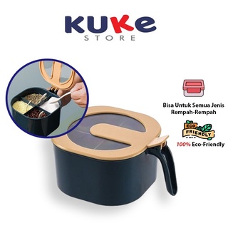 KUKE Tempat Bumbu 4 Sekat / Kotak Bumbu 4 in 1 / Tempat Bumbu Dapur