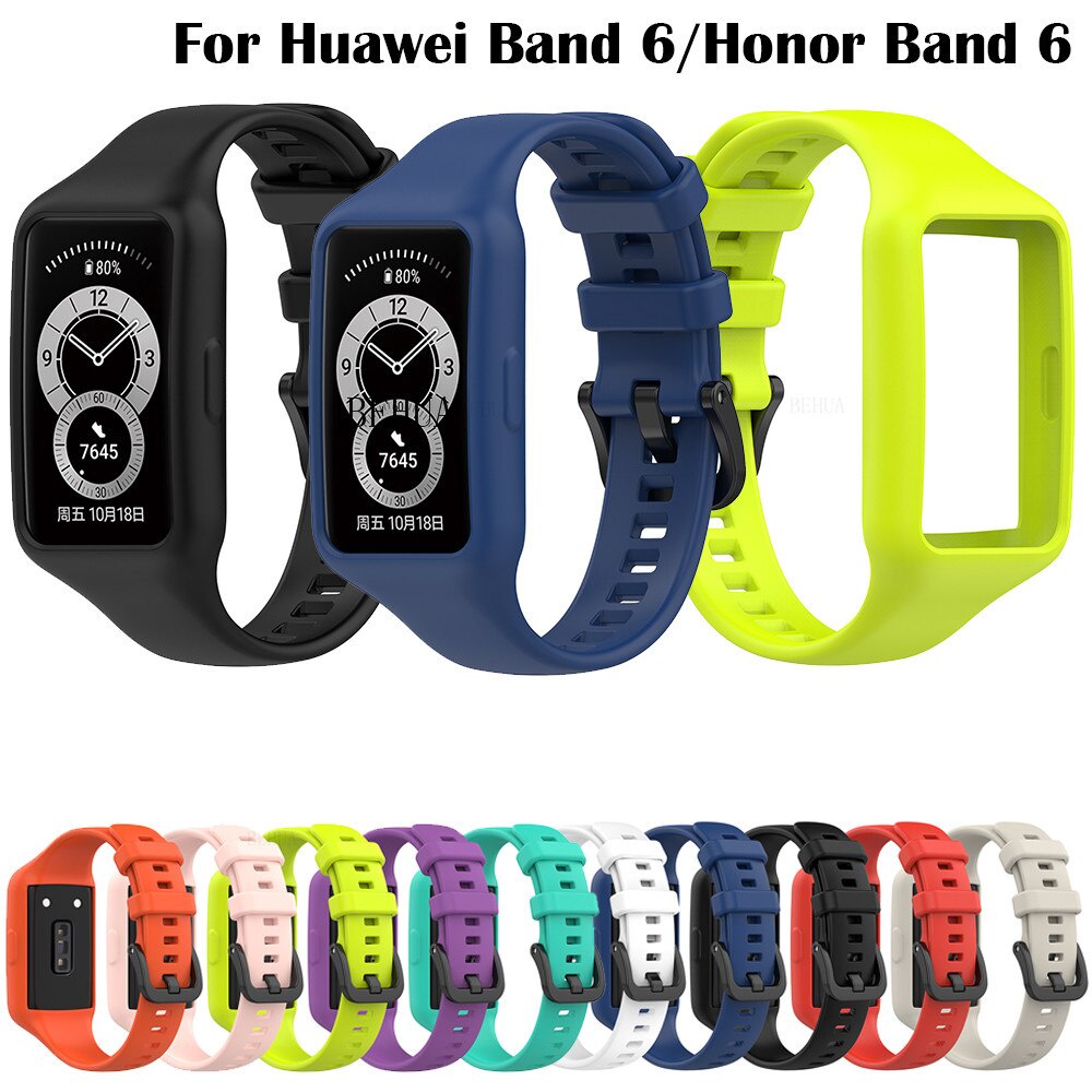 สายนาฬิกาข้อมือซิลิโคนสําหรับ Huawei Band 6 / Huawei Honor Band 6