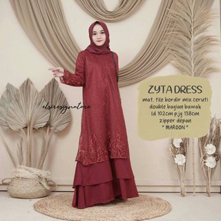 Zyta Dress 2nd gamis&lt;Unk&gt; jumbo Ld120 ชุด asmara ของแท้ 1st aura gownmaxy BO