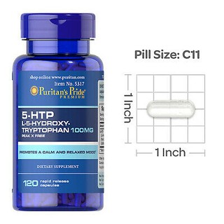 ใหม่สุด!!! ผลิตภัณฑ์อาหารเสริม 5 HTP L-5-Hydroxytryptophan 100 mg/ 60 และ 120 capsules Puritans สินค้านำเข้า ของแท้100%