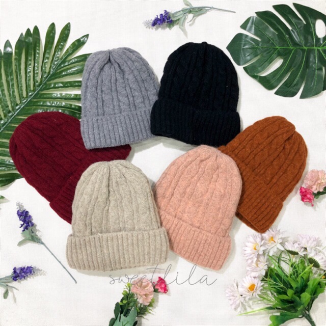 พร้อมส่ง หมวกไหมพรมผสมขนสัตว์บุขนด้านใน ใส่ได้ทั้งชาย/ญ