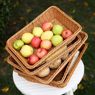 ถาดใส่เบเกอรี่ ถาดเบเกอรี่ BREAD BASKET ถาดหวาย ถาดหวายเทียม ถาดใส่ขนมปัง ถาด ตะกร้าผลไม้ ตะกร้าหวายเทียมอเนกประสงค์