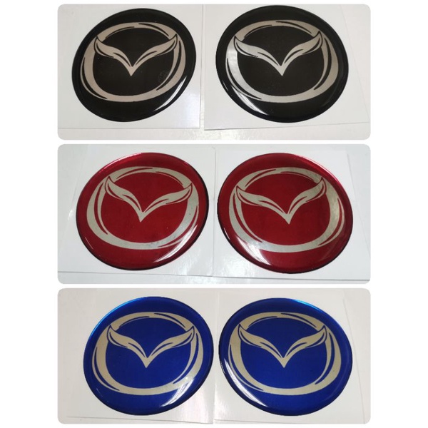 สติ๊กเกอร์เทเรซิ่นนูนอย่างดี วงกลม โลโก้ MAZDA มาสด้า ติดรถ แต่งรถ sticker ติดดุมล้อ ดุมล้อ ติดพวงมาลัย พวงมาลัย