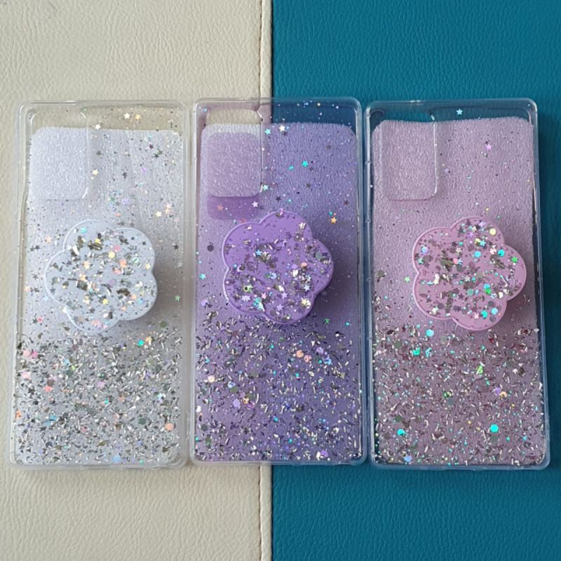 UNGU 029 VVV CASE GLITTER BLINK สําหรับ SAMSUNG galaxy Note 20ultra case Glitter softcase popsocket 