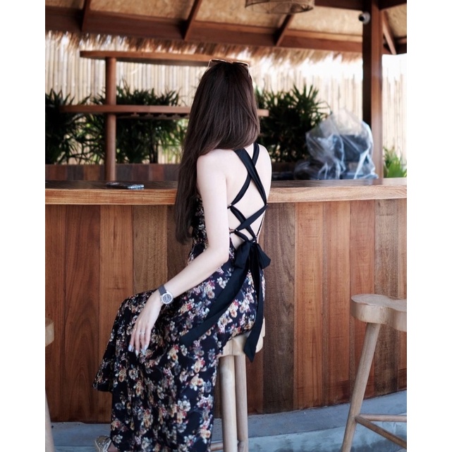 ส่งต่อ เดรสลายดอก ผูกหลัง ร้านคุณฟ้า ponyo brand