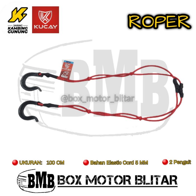ตาข่ายแพะ Mountain Roper 1 เมตร Original Kucay อินโดนีเซีย Cargo กระเป๋าเดินทางสายรัดรถจักรยานยนต์ที่นั่งทนทาน Strong
