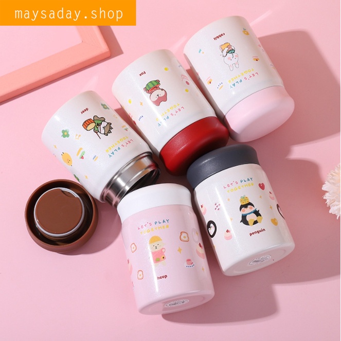 กระบอกน้ำมินิ พาพกง่าย แก้วเก็บความเย็น-ความร้อน ขนาด320ml 400ml ดีไซน์น่ารักมาก พกพาง่าย