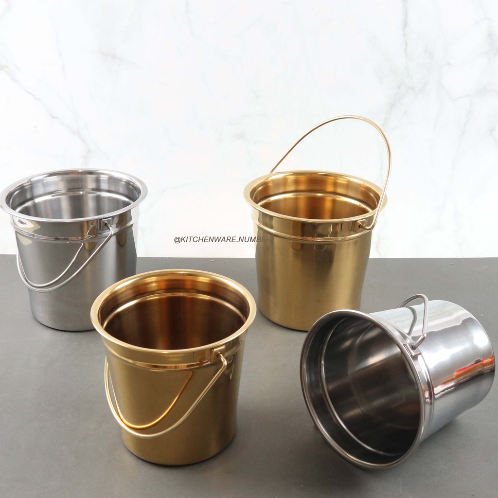 KITCHENWARE_NUMBER1 ถังน้ำแข็งสแตนเลสถังน้ำแข็งบักเก็ต (มี2ขนาดราคาต่อใบ)