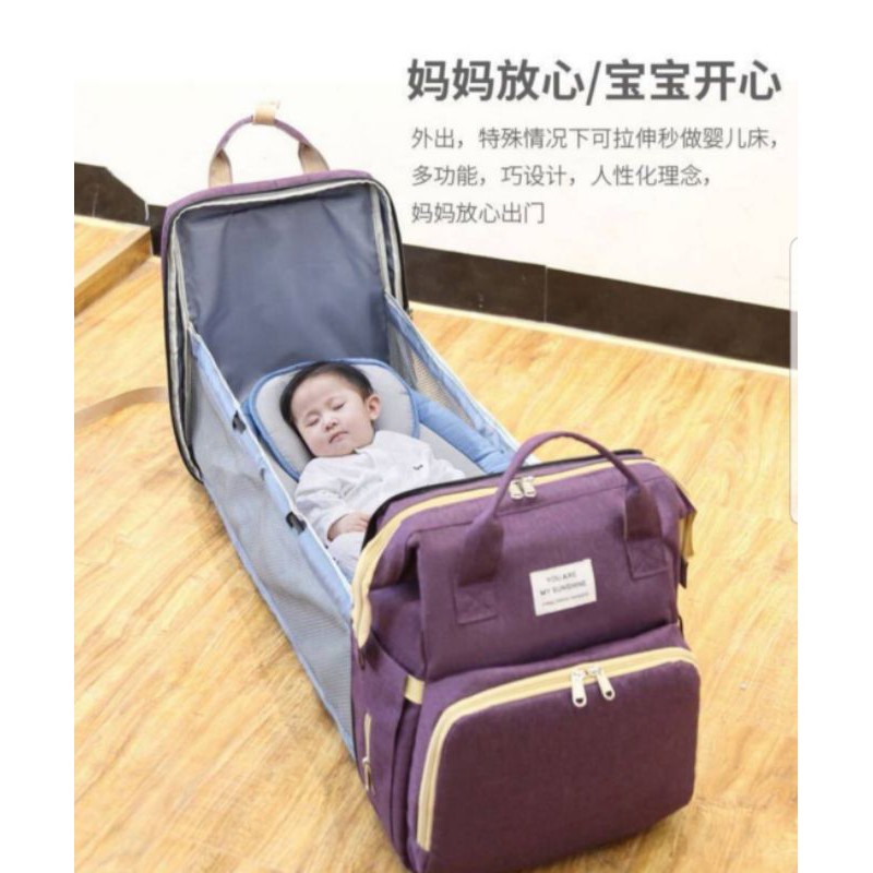 กระเป๋าสัมภาระ (พร้อมส่ง) กระเป๋าคุณแม่ กางเป็นที่นอนลูกได้ กระเป๋าแม่ลูกอ่อน กระเป๋าเป้ใส่ของ