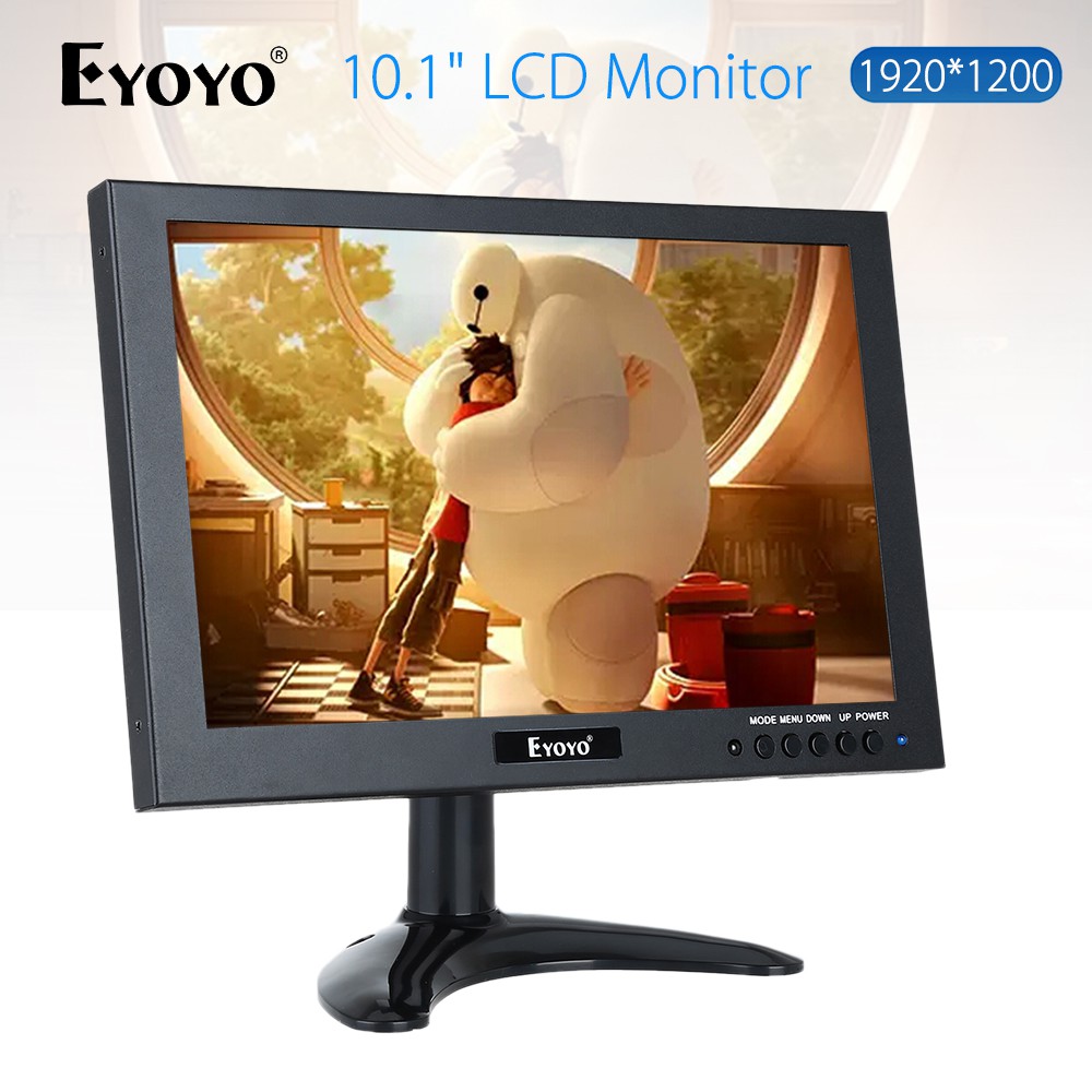 EYOYO 10 "IPS HD 1920*1200 VGA Video Audio HDMI Monitor สําหรับกล้องวงจรปิดหน้าแรก DVD PC FPV
