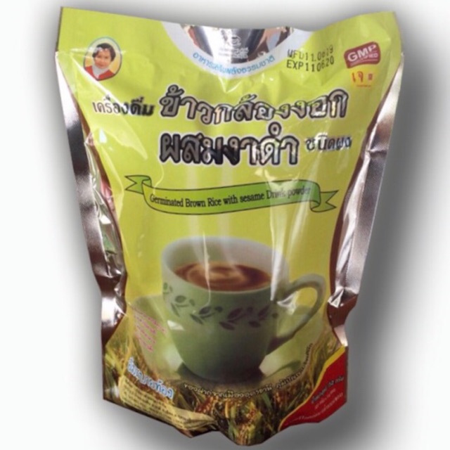ข้าวกล้องงอกผสมงาดำชนิดผง 352g ธัญพืชชนิดผง เครื่องดื่มธัญพืช งาดำเเม่อุษา