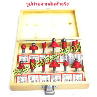 Toptools เครื่องมือช่าง ชุดดอกทริมเมอร์ 1/4" 12ตัว