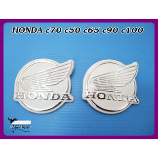 HONDA C70 C50 C65 C90 C100 WINDSHIELD LOGO HONDA WING "ALUMINIUM" LH&amp;RH  // โลโก้บังลม ปีกนก สินค้าคุณภาพดี