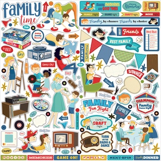 Family Night Cardstock Stickers 12"X12"