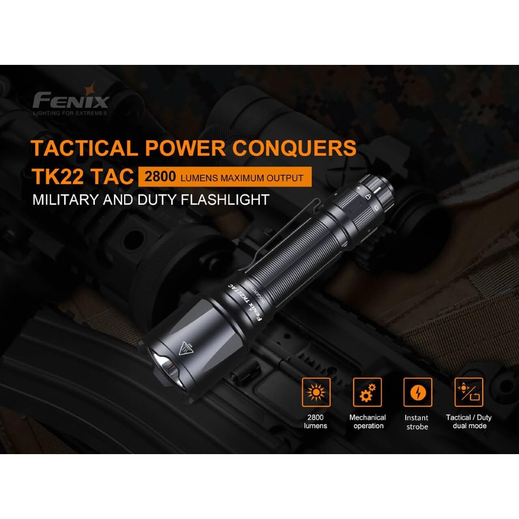 ไฟฉาย Fenix TK22 TAC Tactical Flashlight - 2800 Lumens : สินค้ารับประกัน 3 ปี