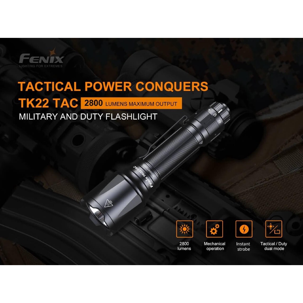 ไฟฉาย Fenix TK22 TAC Tactical Flashlight - 2800 Lumens สินค้ารับประกัน ...