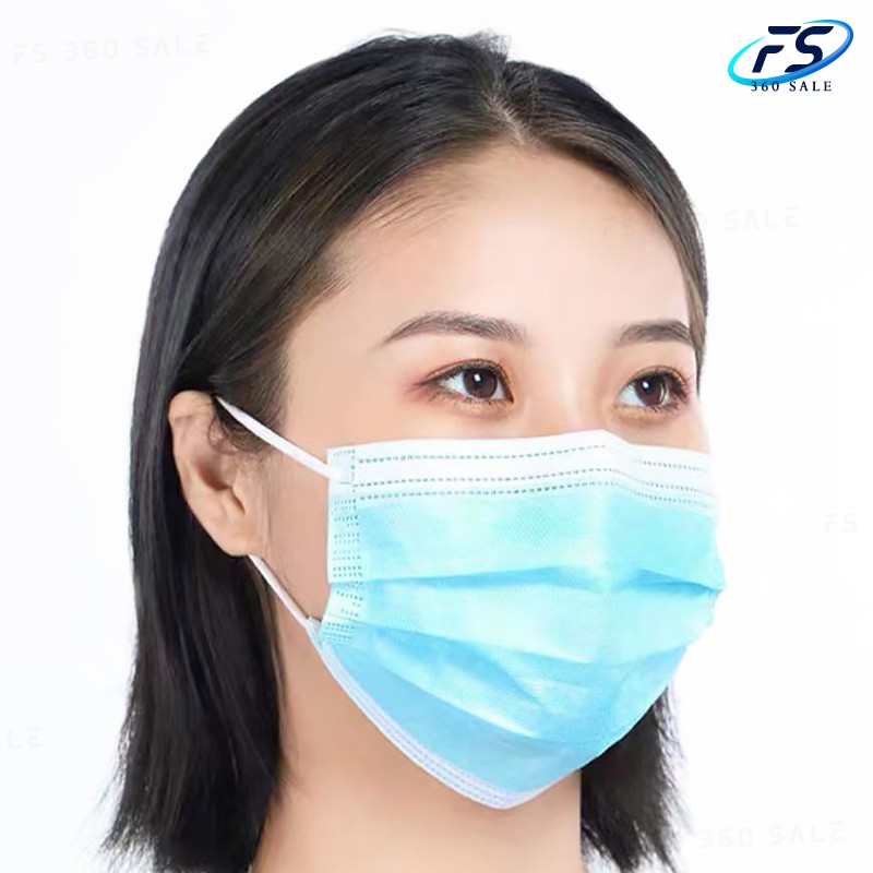 FS360 Sale - H102 หน้ากากอนามัย 50 ชิ้น (ไม่มีกล่อง) นำเข้า ป้องกันเชื้อโรค import surgical face mask